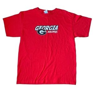 Gildan Georgia Bulldogs Red Graphic Tee Size Large Youth